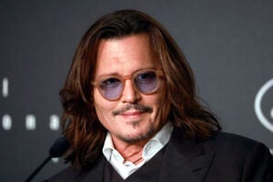 Johnny Depp attends the "Jeanne Du Barry" press conference