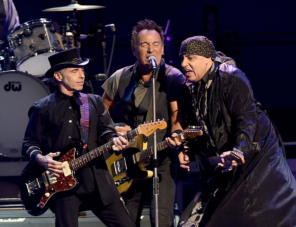 Nils Lofgren, Bruce Springsteen and Little Steven onstage