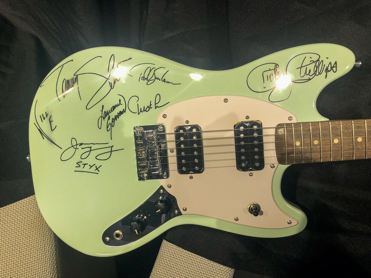 STYX autographed guitar