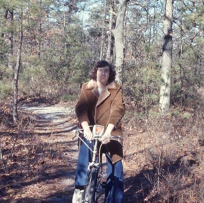12 year old Andre Gardner rides a bike in the wood of Medford Lakes, NJ.