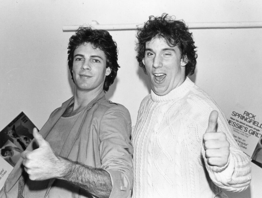 andre gardner with rick springfield in the 80s