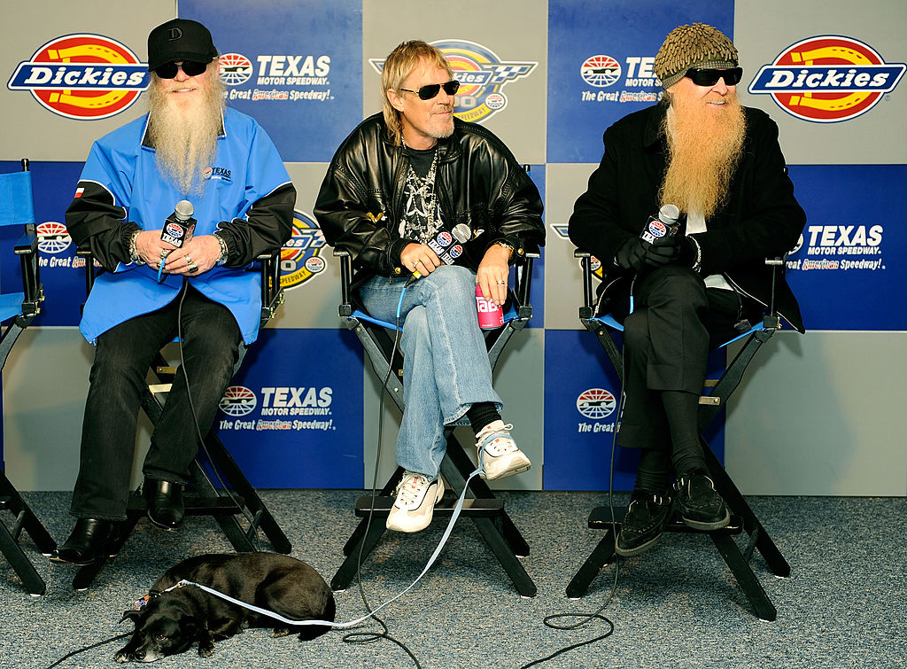 ZZ Top answer questions at a press conference.