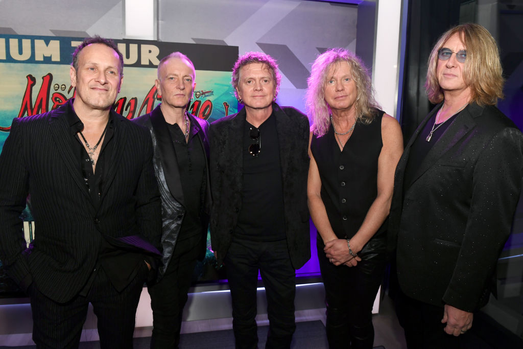 Def Leppard at a press conference.