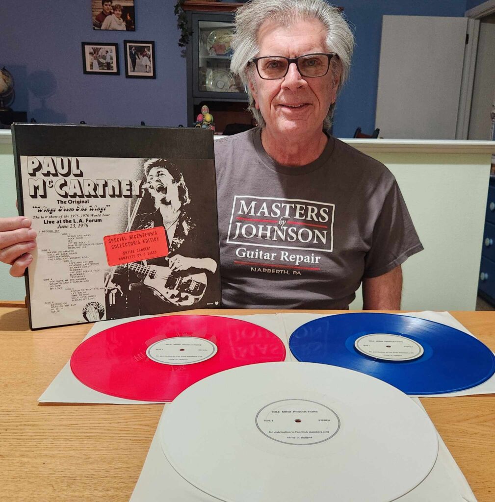 Roy Fisher with his Paul McCartney bootleg set