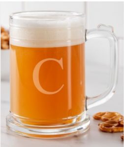 clear initial beer glass