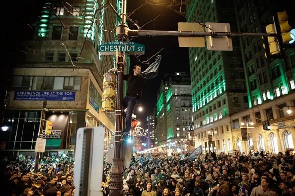 Philadelphia Eagles' Fans Gather To Watch Their Team In Super Bowl LII Against The New England Patriots